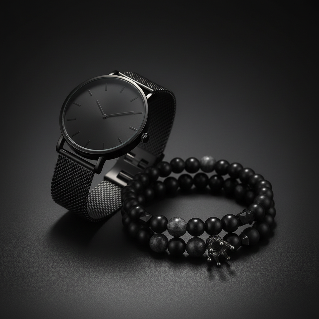 Reloj Full Black + pulsera